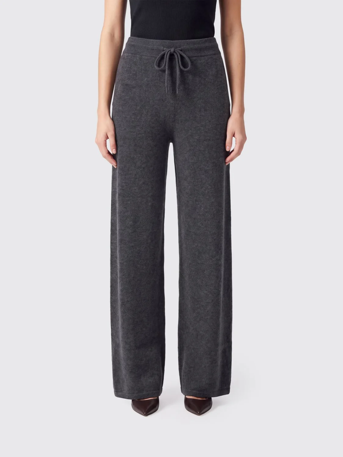 MAX MARA High-Waisted Pure Cashmere Knit Wide-Leg Trousers - 1