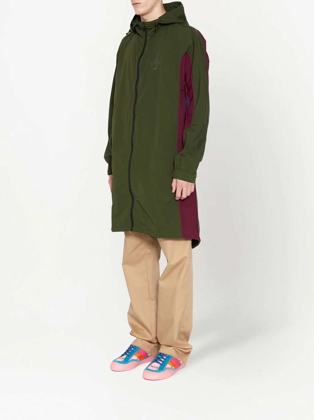 colour-block parka coat - 2