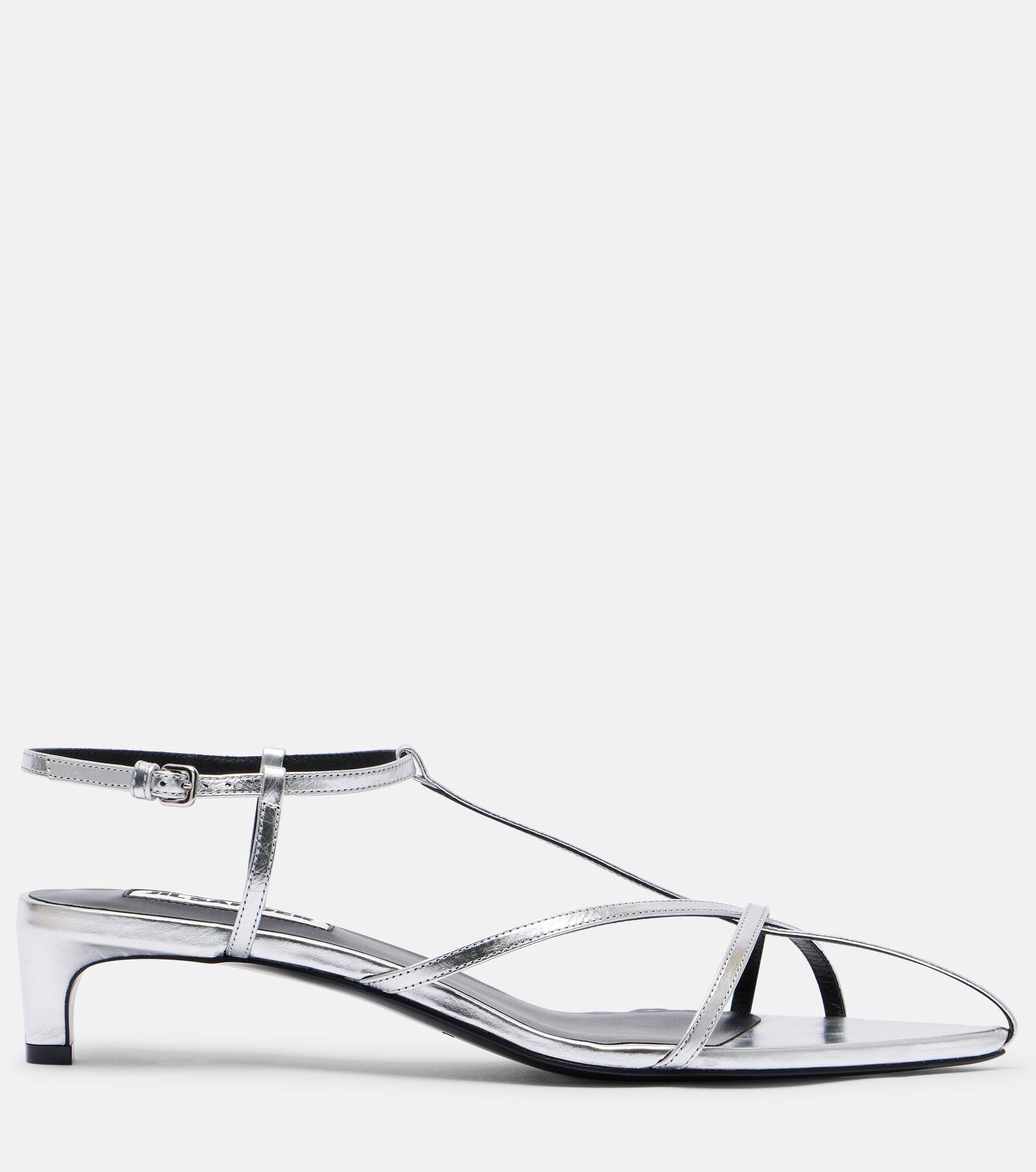 Metallic leather sandals - 4