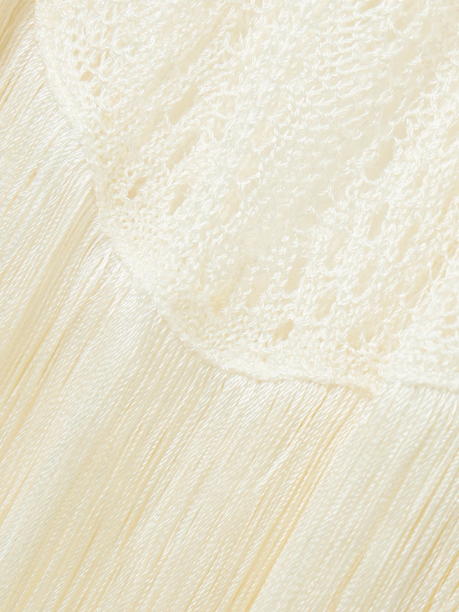 Fringed crocheted maxi dress Ivory - 4