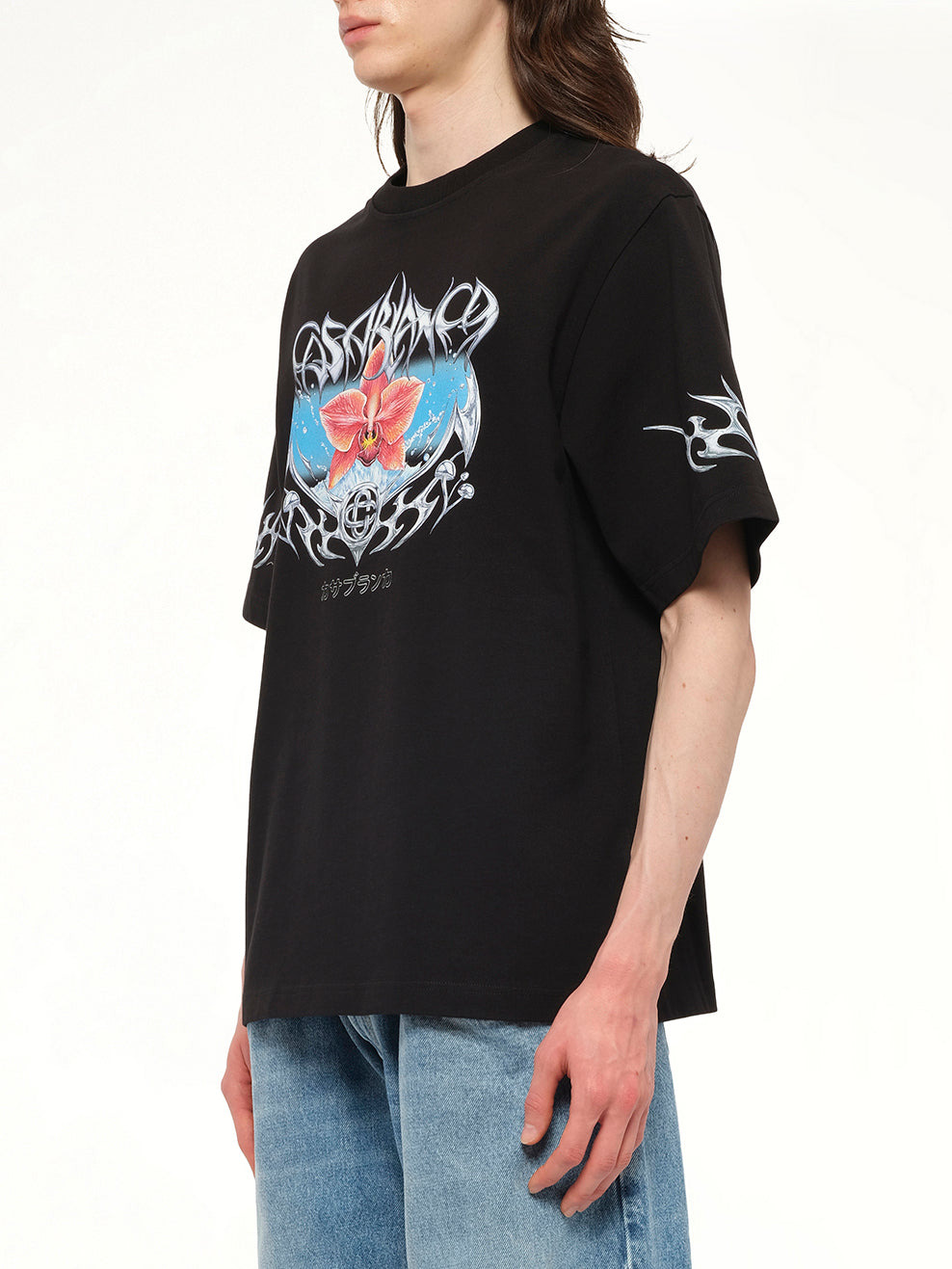 Blades Printed Oversized T-Shirt in Black - 3