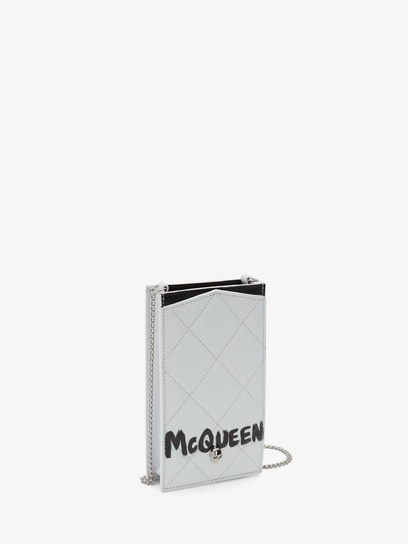 Mcqueen Graffiti Phone Case With Chain in White/black - 2