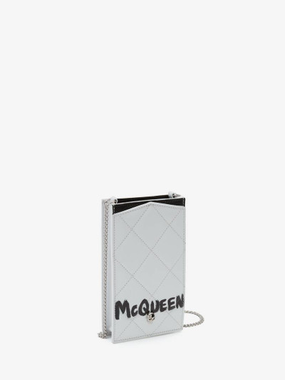Alexander McQueen Mcqueen Graffiti Phone Case With Chain in White/black outlook