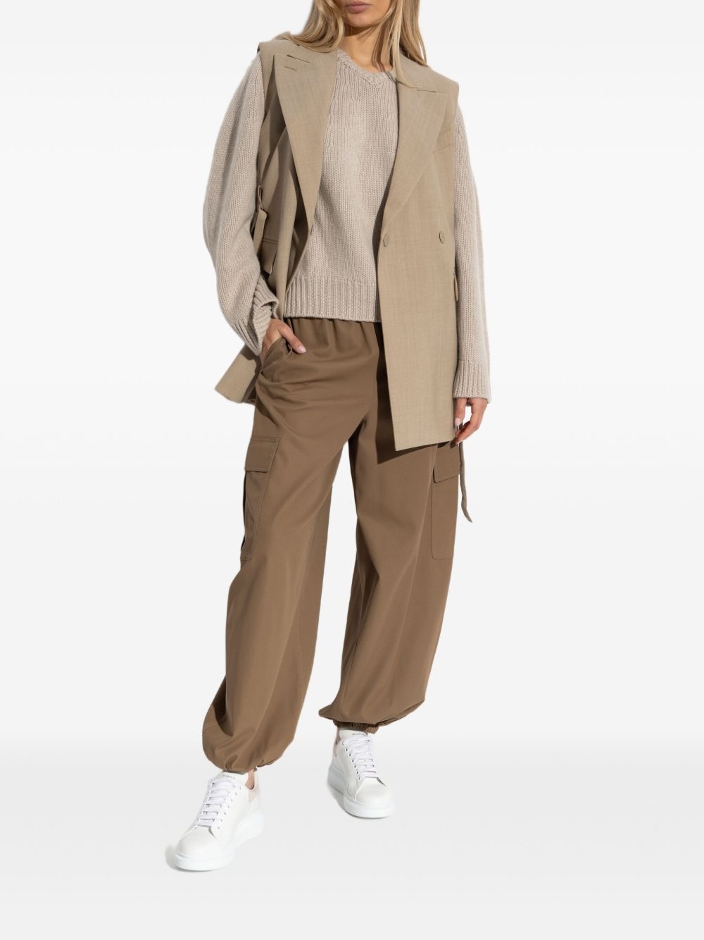 belted wool waistcoat - 2