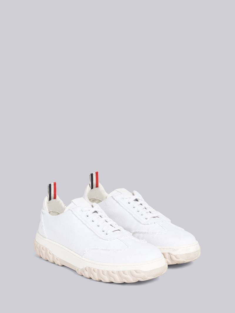 Frayed Canvas Cable Knit Sole Field Shoe 3