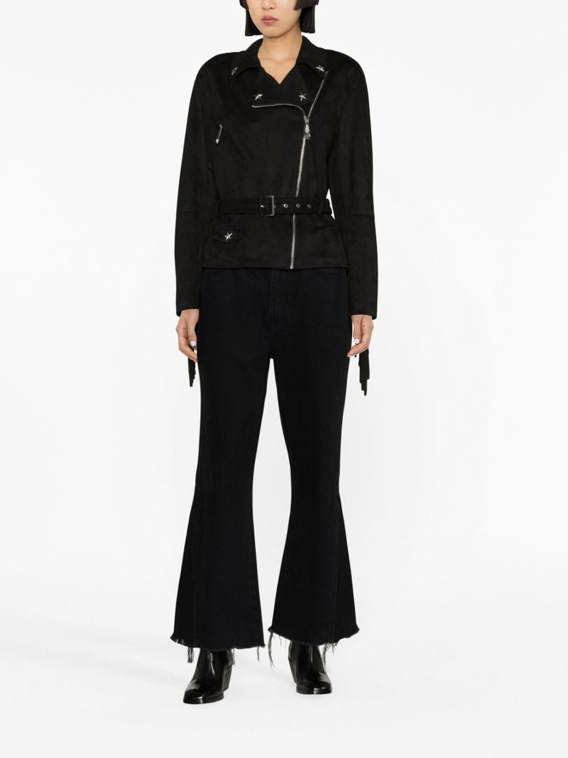 PHILIPP PLEIN star studded fringed biker jacket outlook