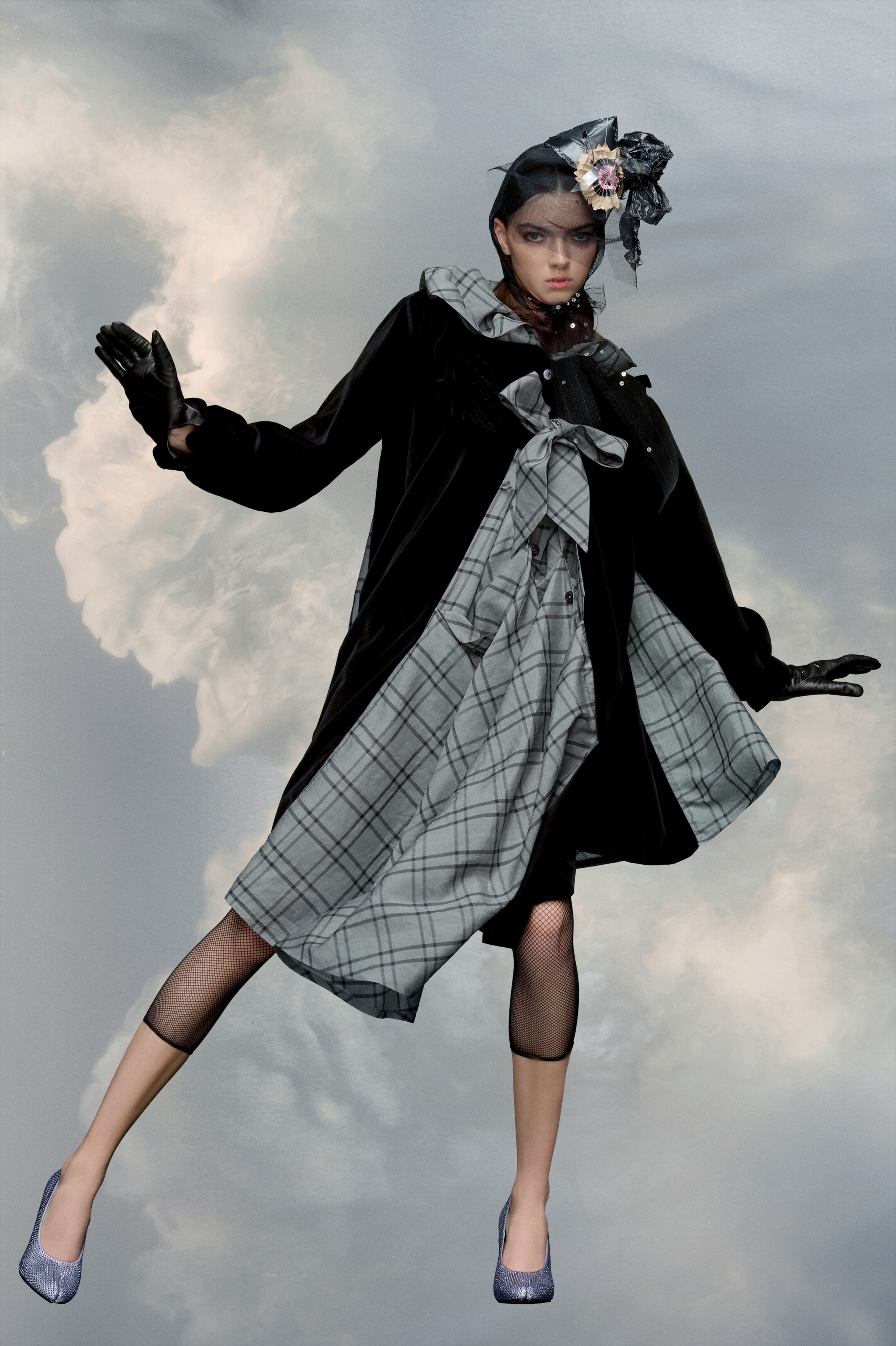 Spliced silk poplin dress - 3