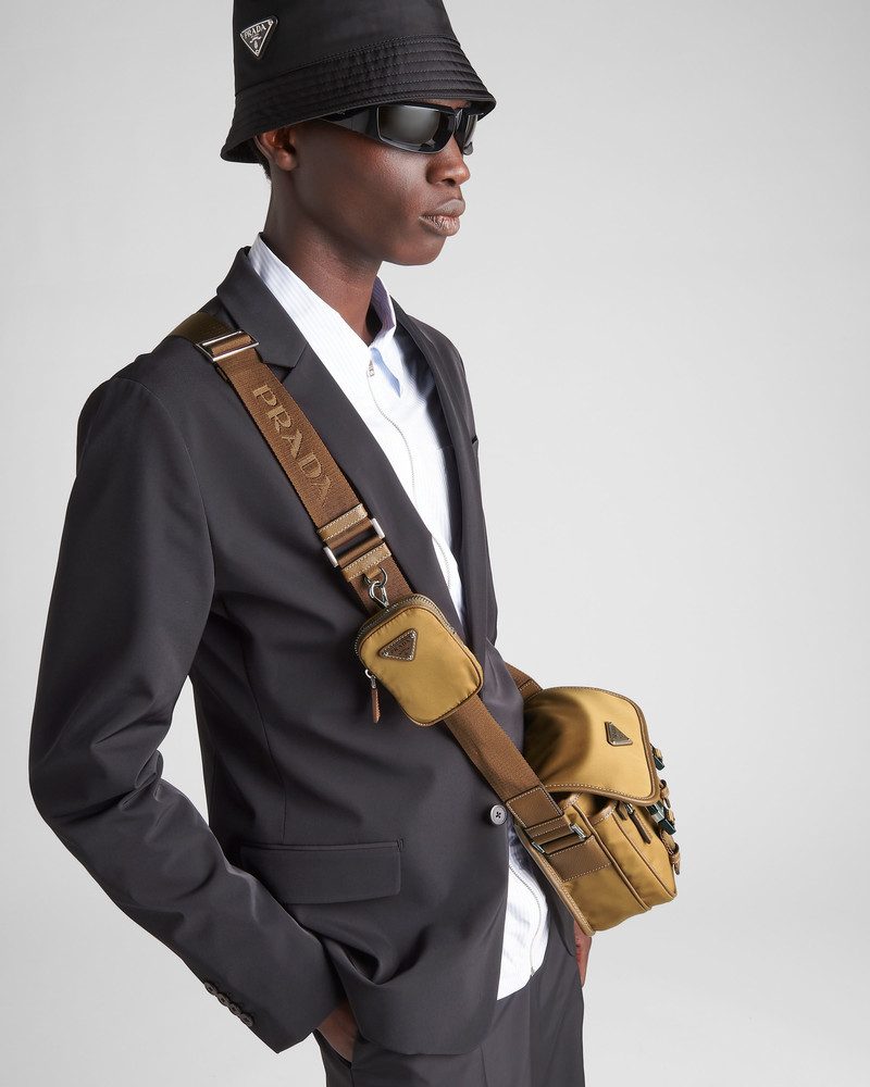 Prada Re-Nylon and Saffiano leather shoulder bag outlook