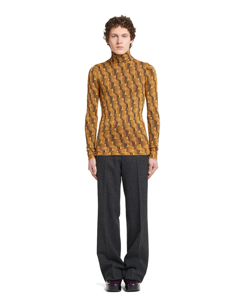 Prada Jacquard superfine wool turtleneck sweater outlook
