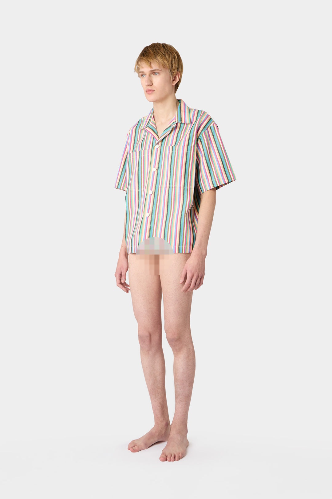 POCKET SHORTSLEEVE SHIRT / multicolor stripes - 5