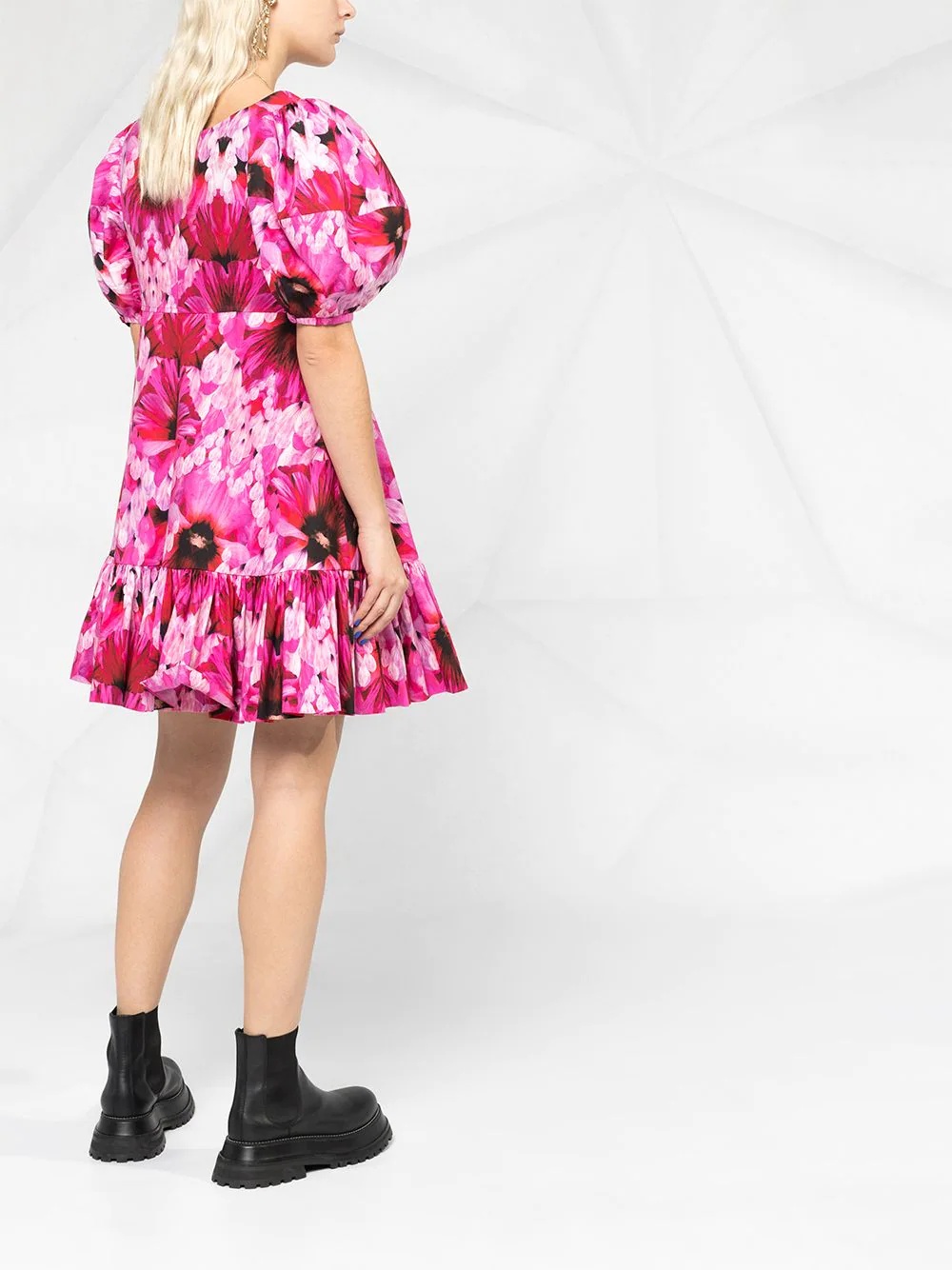 abstract floral print dress - 6