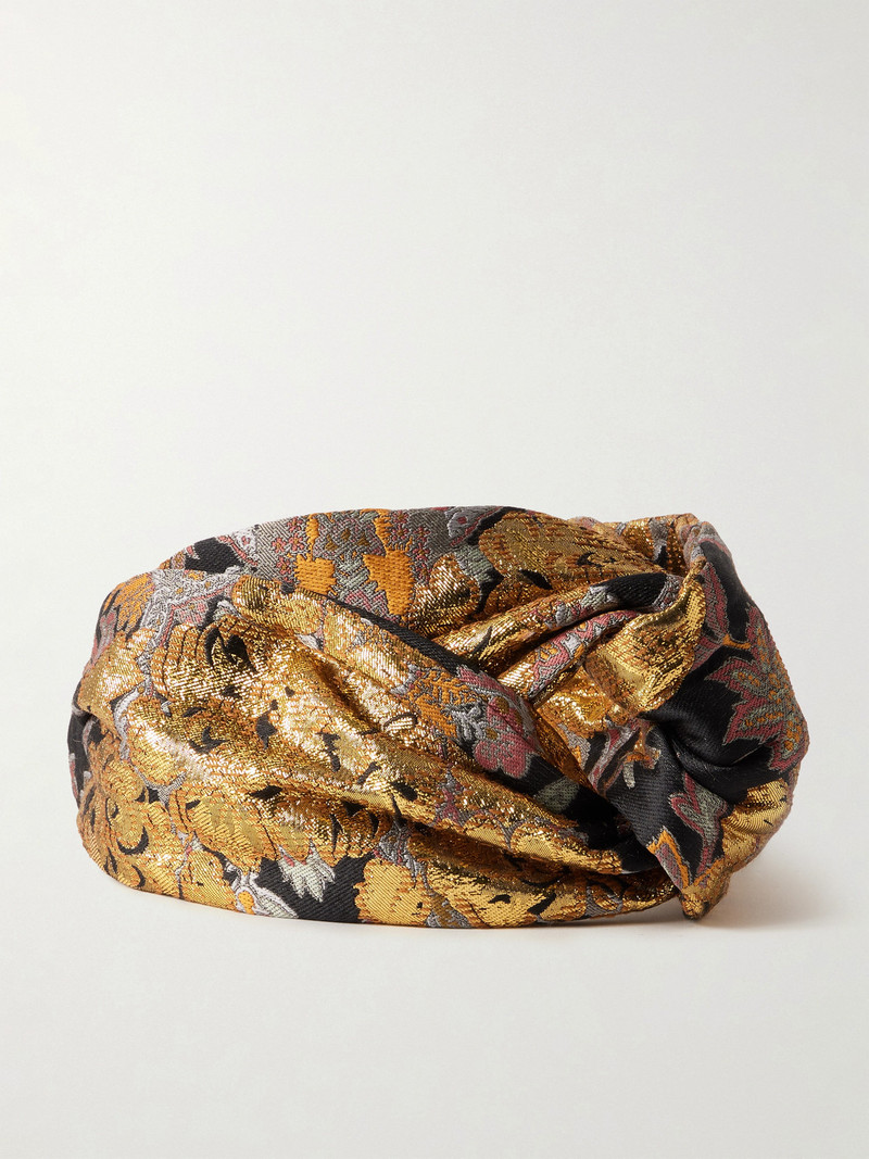 Twisted Floral-brocade Headband 1