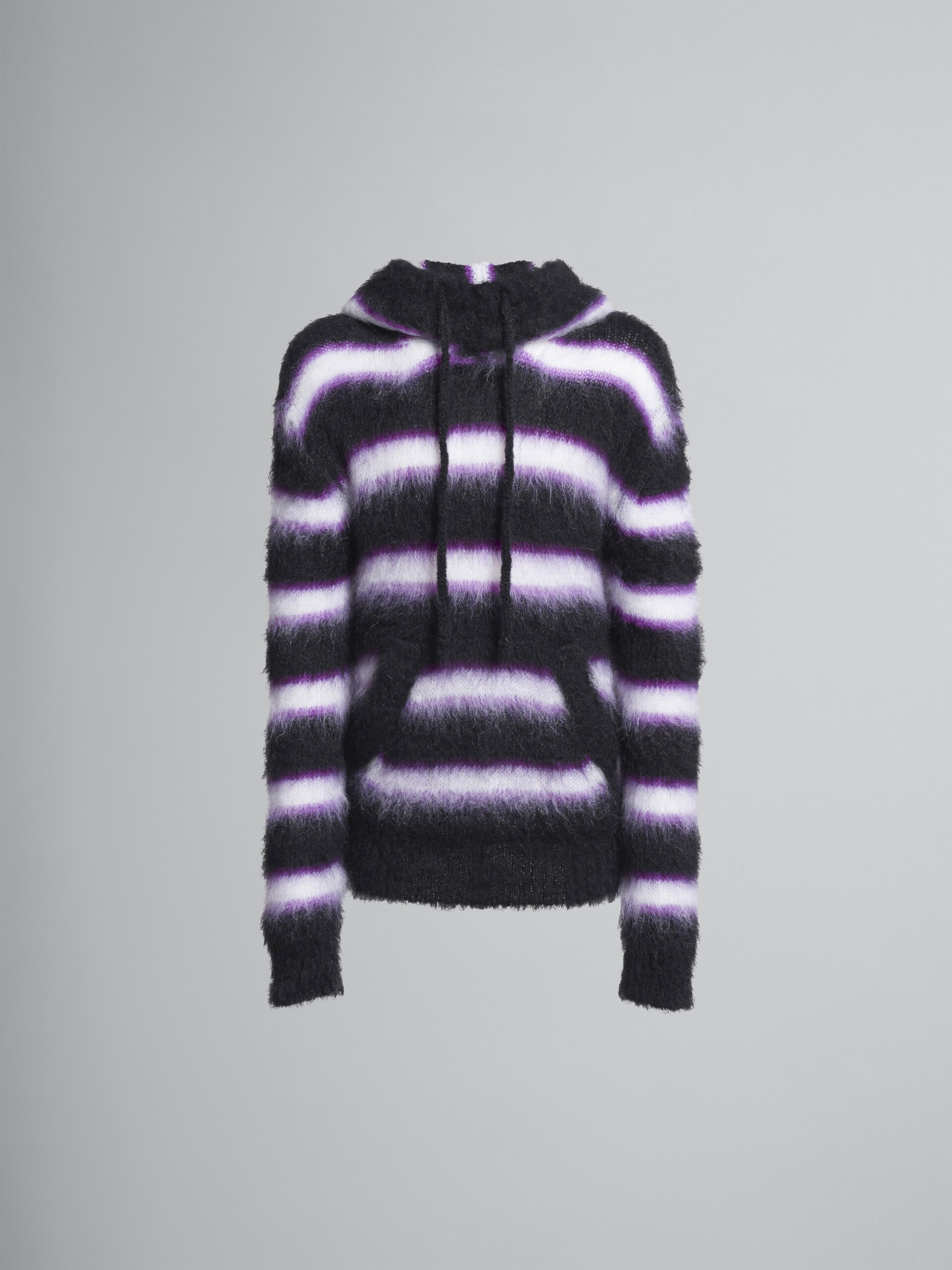 STRIPED MOHAIR AND WOOL CREWNECK SWEATER - 1