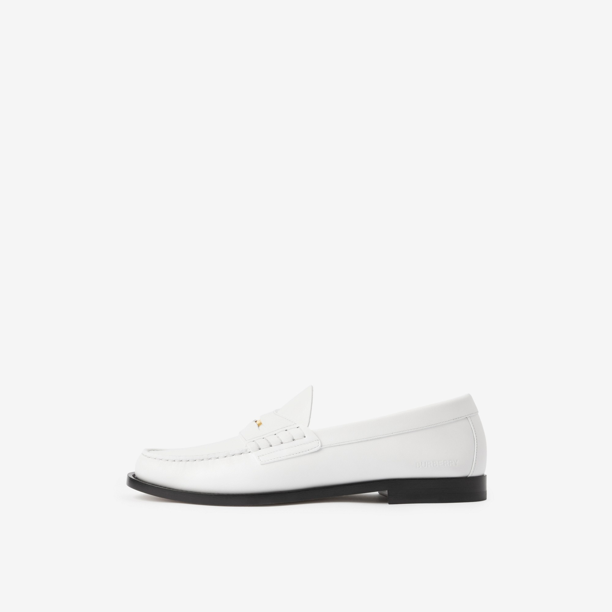 Coin Detail Leather Penny Loafers - 5