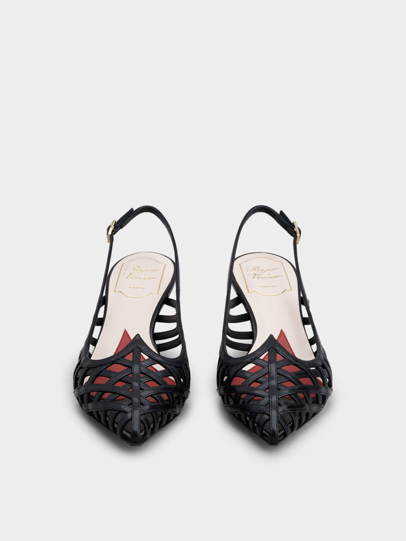 I Love Vivier Multistrap Slingback Pumps in Leather 7