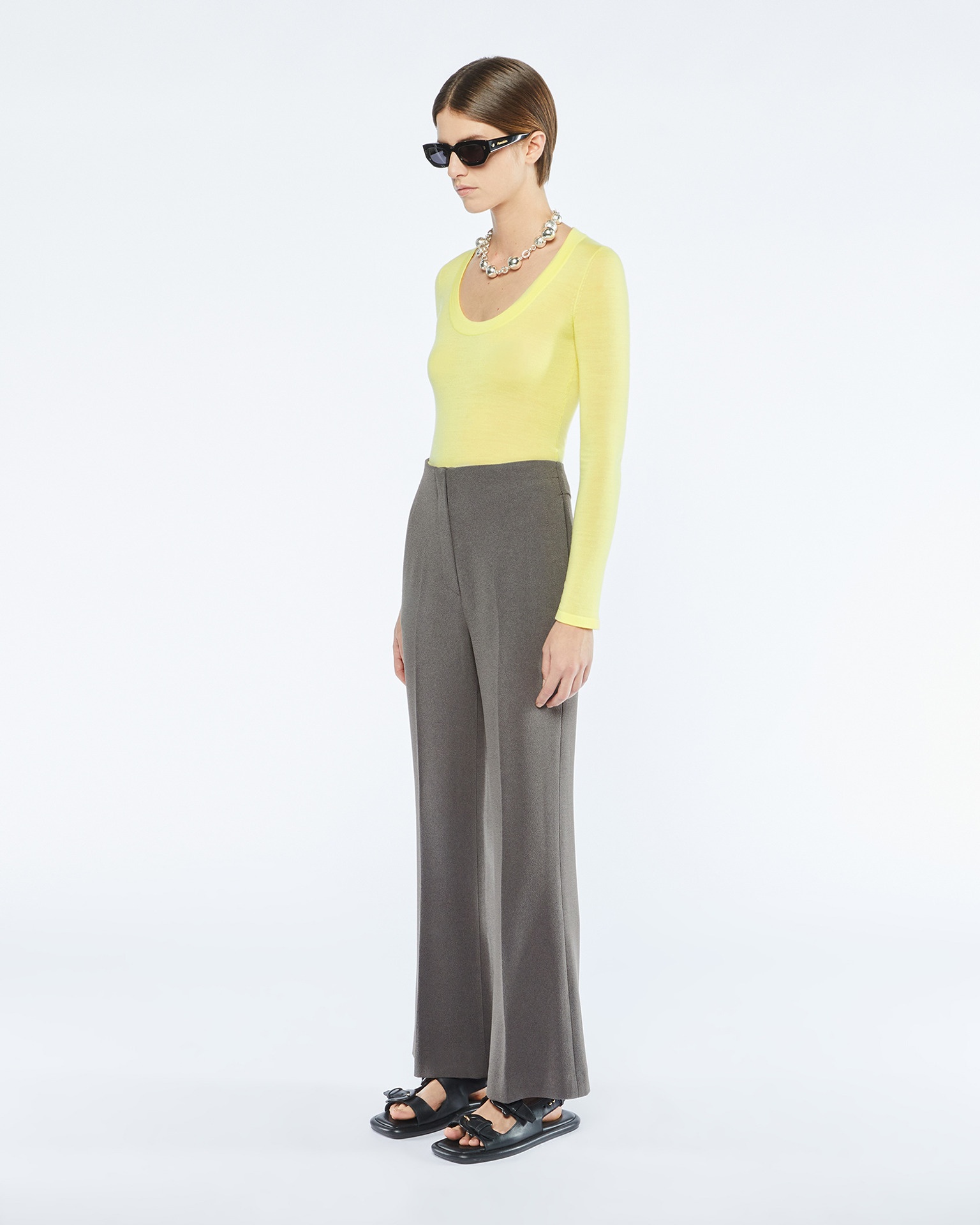 ERVA - Kick flare trousers - Dark grey - 4