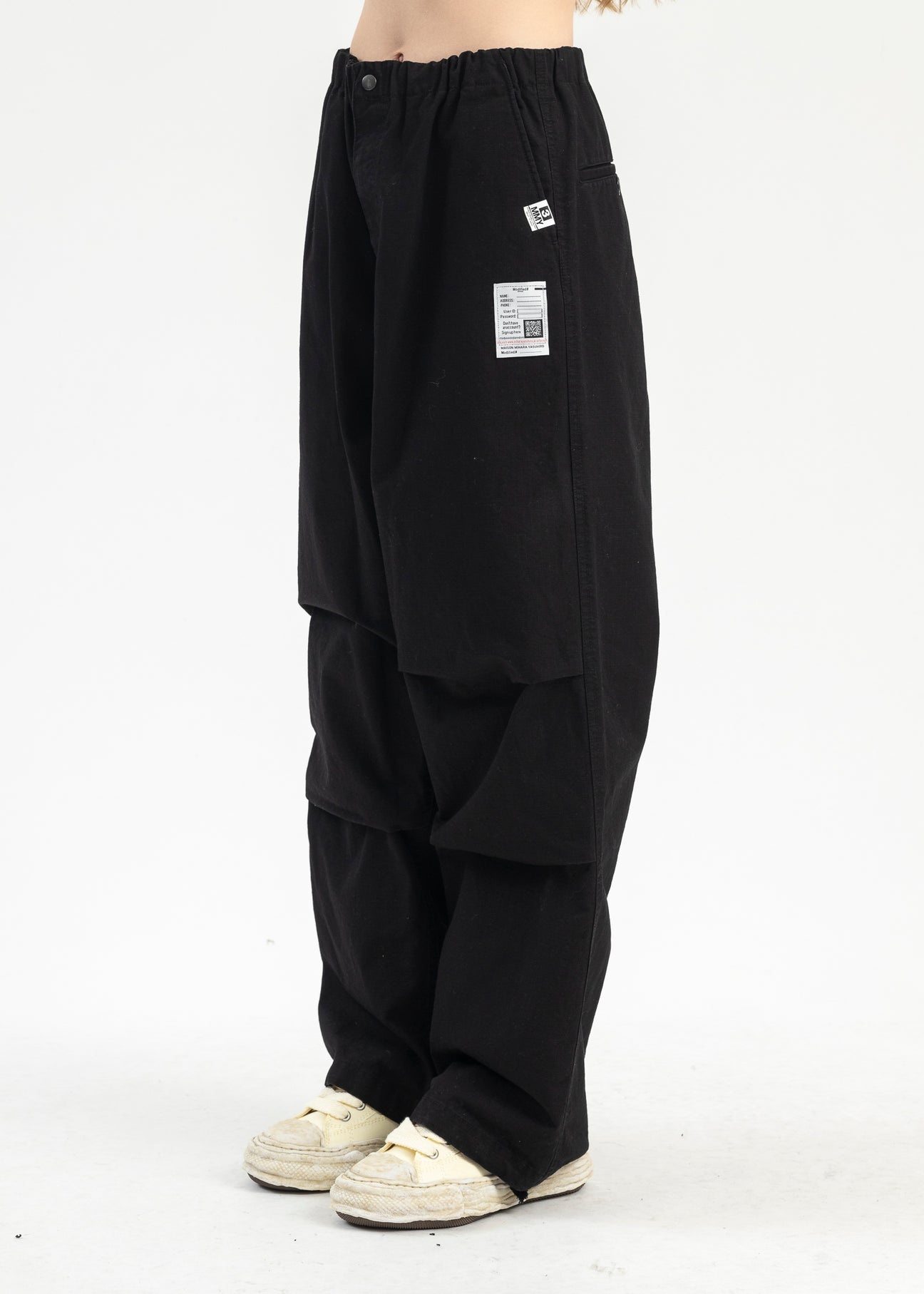 BLACK RIPSTOP PARACHUTE TROUSERS - 3