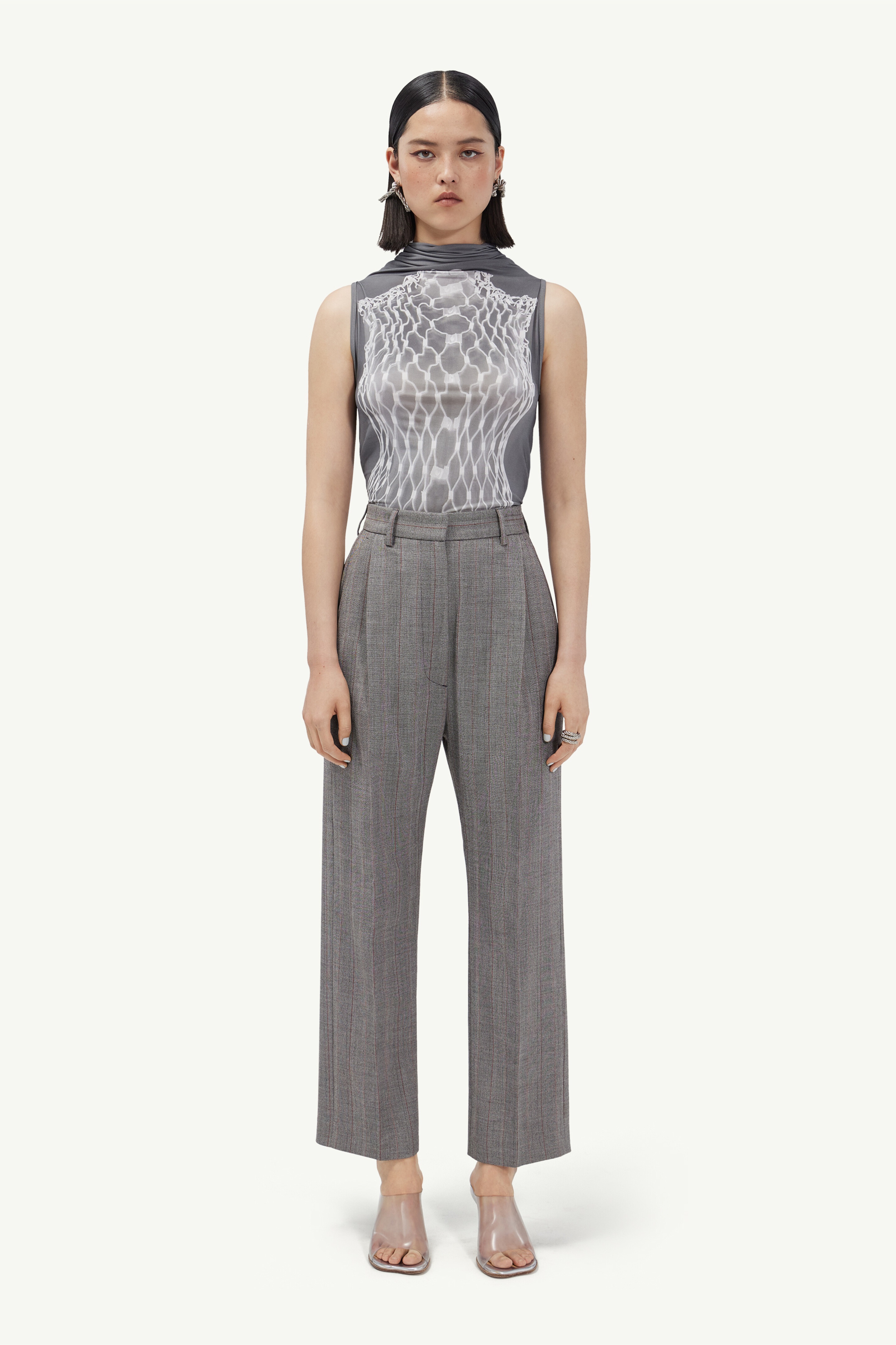 Cropped pleated trousers - 2