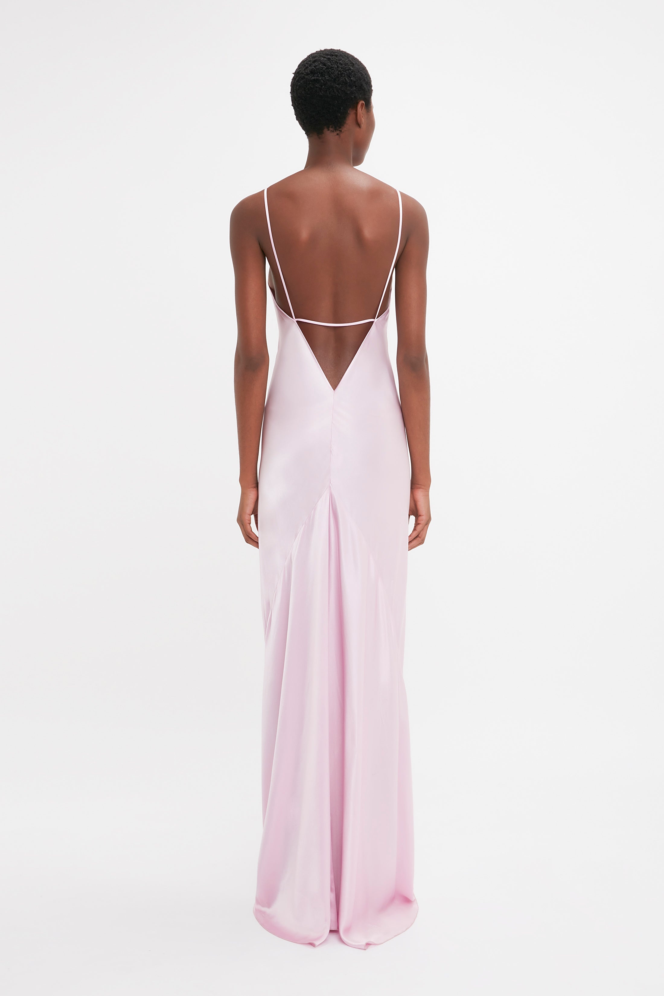 Low Back Cami Floor-Length Dress In Rosa - 4