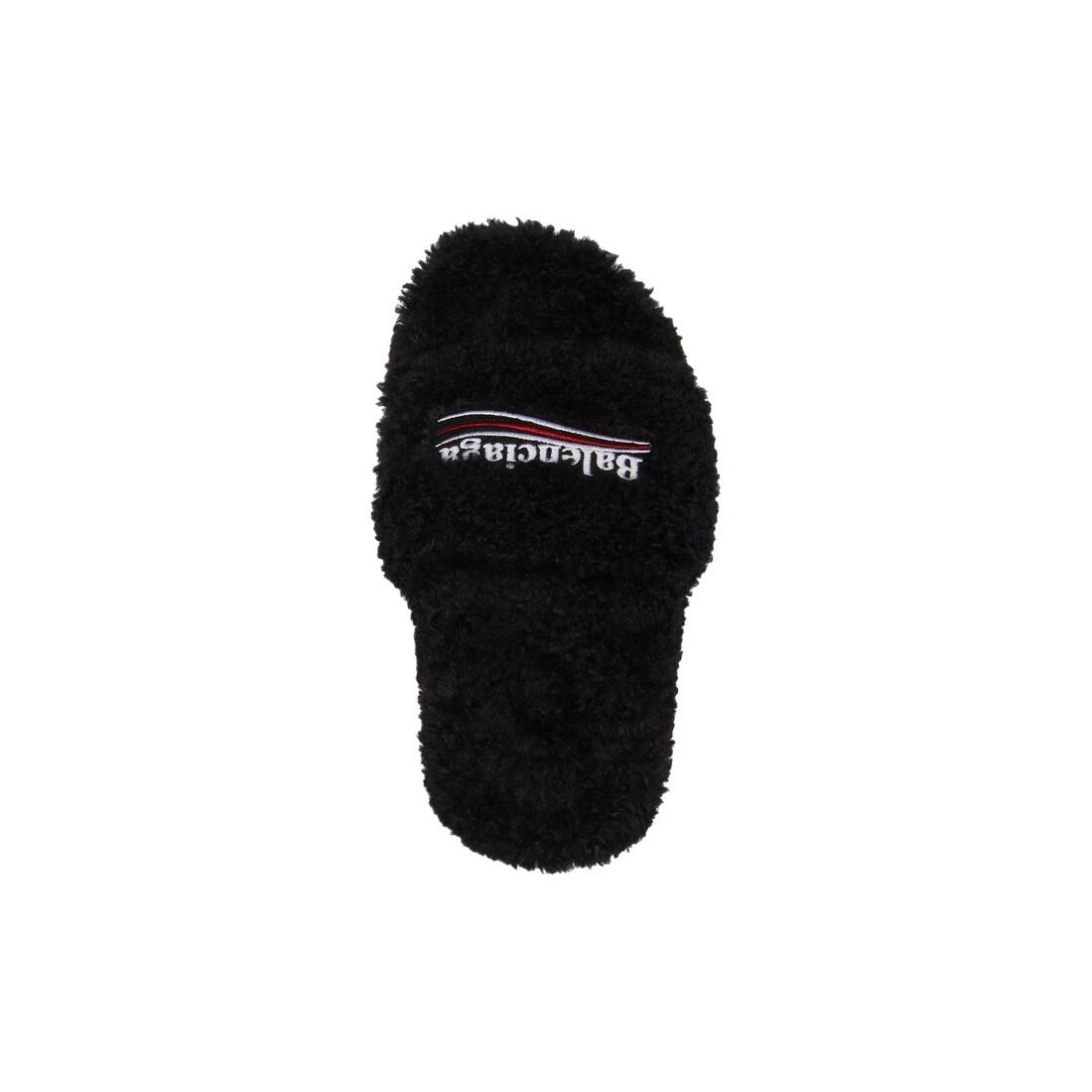Women's Furry 80mm Sandal in Black/white/red - 5