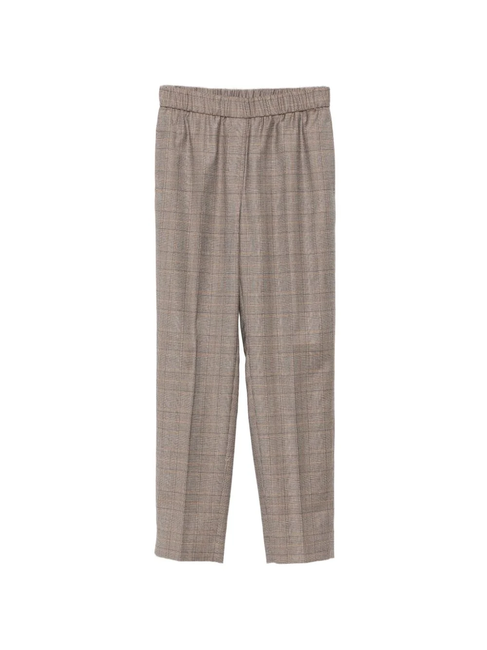 check-pattern elasticated-waistband trousers - 1