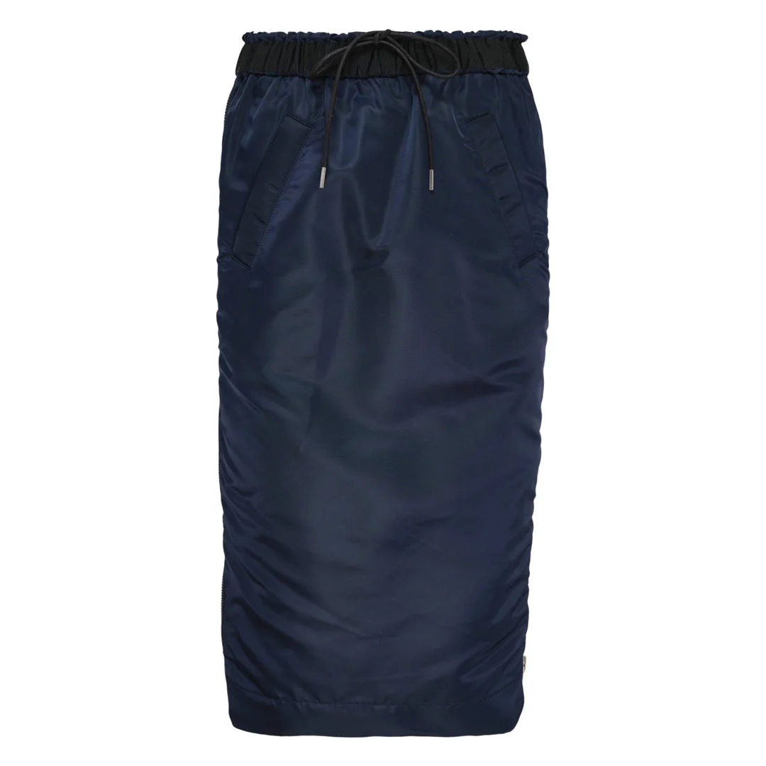 Nylon Twill Midi Skirt - 1