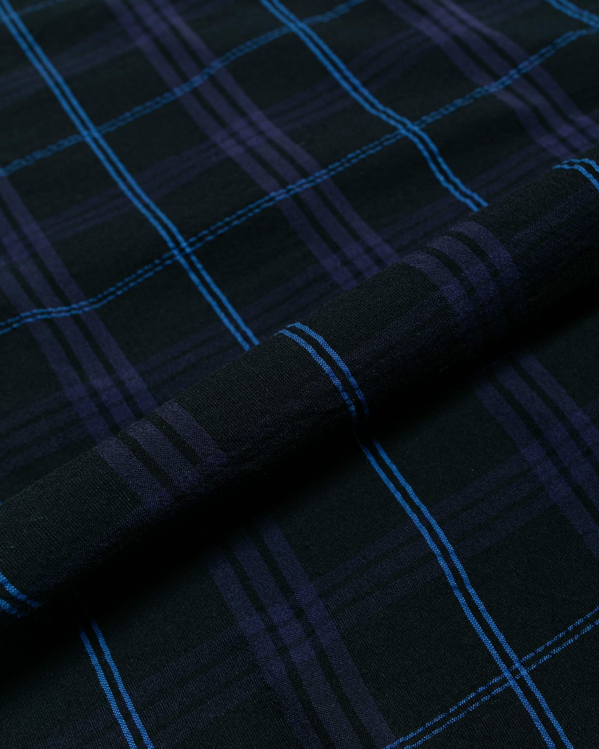Ivan Relaxed Textured Check SS Shirt Dark Navy - 5