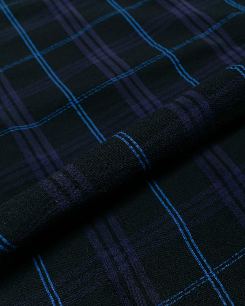 Ivan Relaxed Textured Check SS Shirt Dark Navy 5