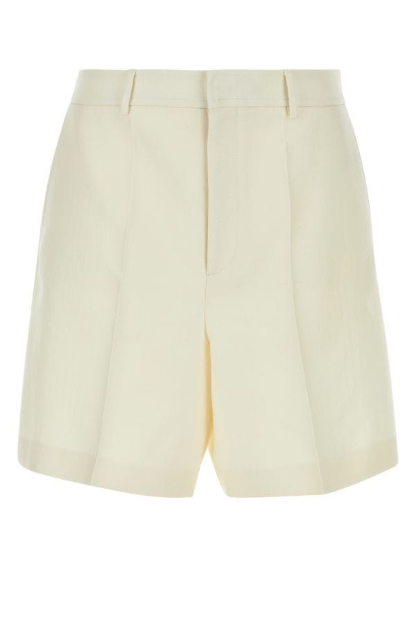 Valentino Garavani Man Ivory Wool Blend Bermuda Shorts - 1