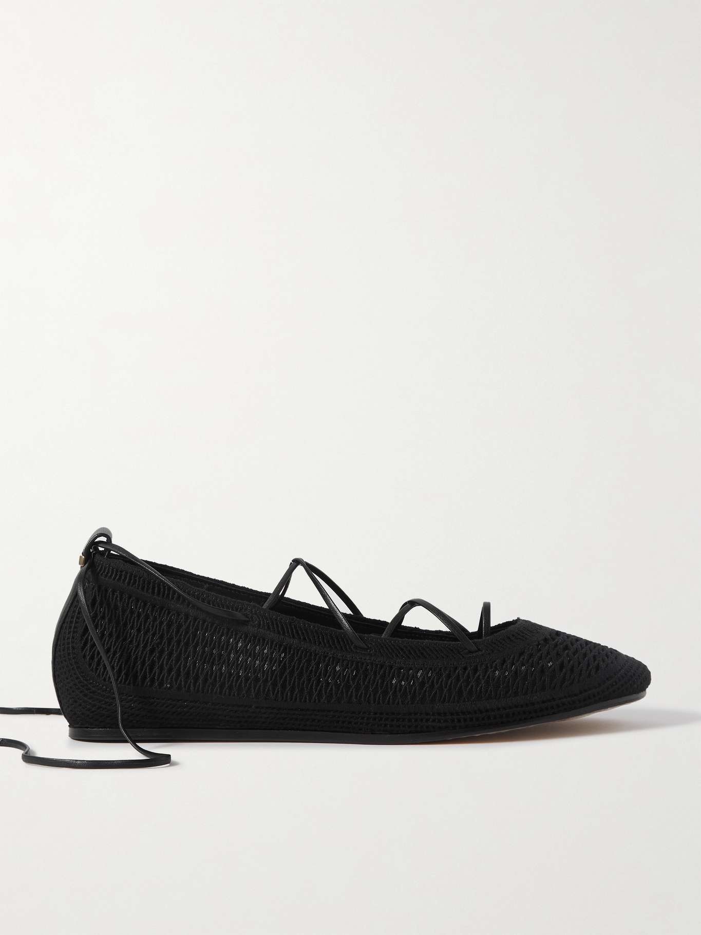 Belna leather-trimmed woven ballet flats - 1