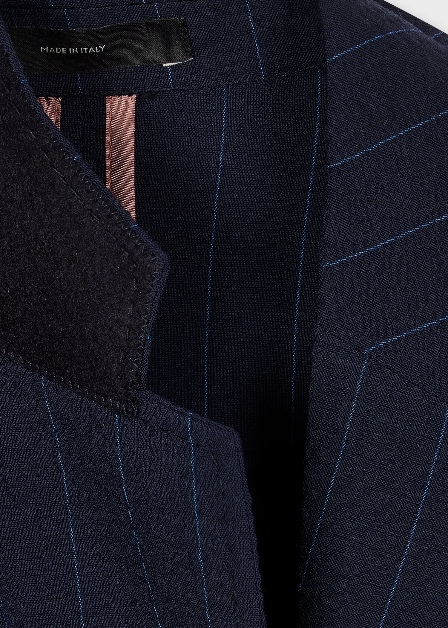 Women's Wool-Blend Navy Seersucker Pinstripe Blazer - 2