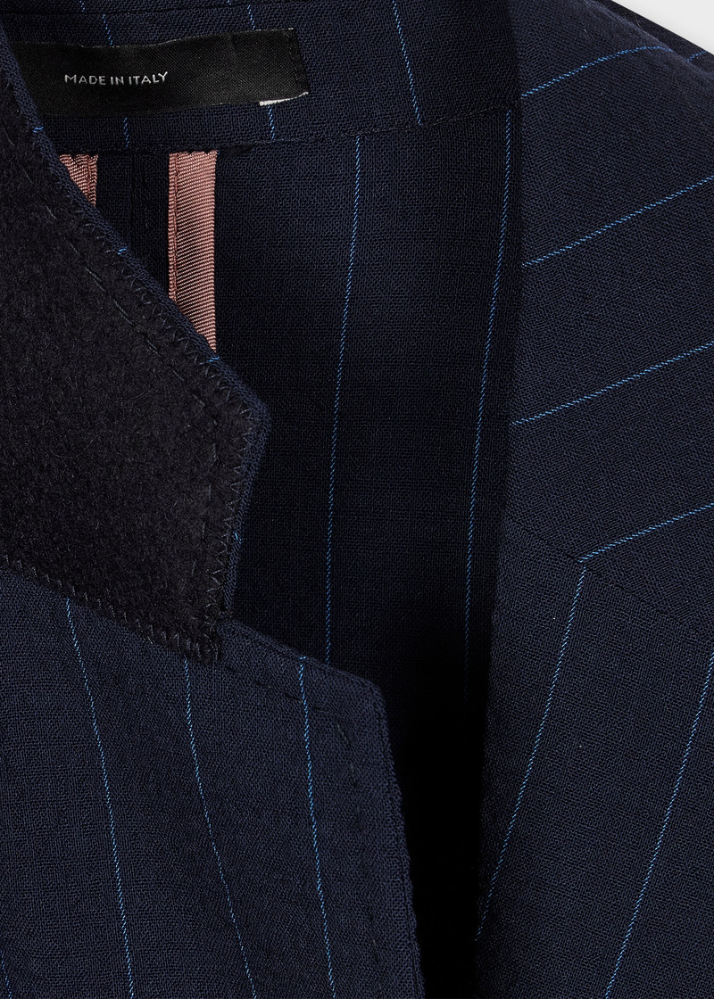 Paul Smith Women's Wool-Blend Navy Seersucker Pinstripe Blazer outlook