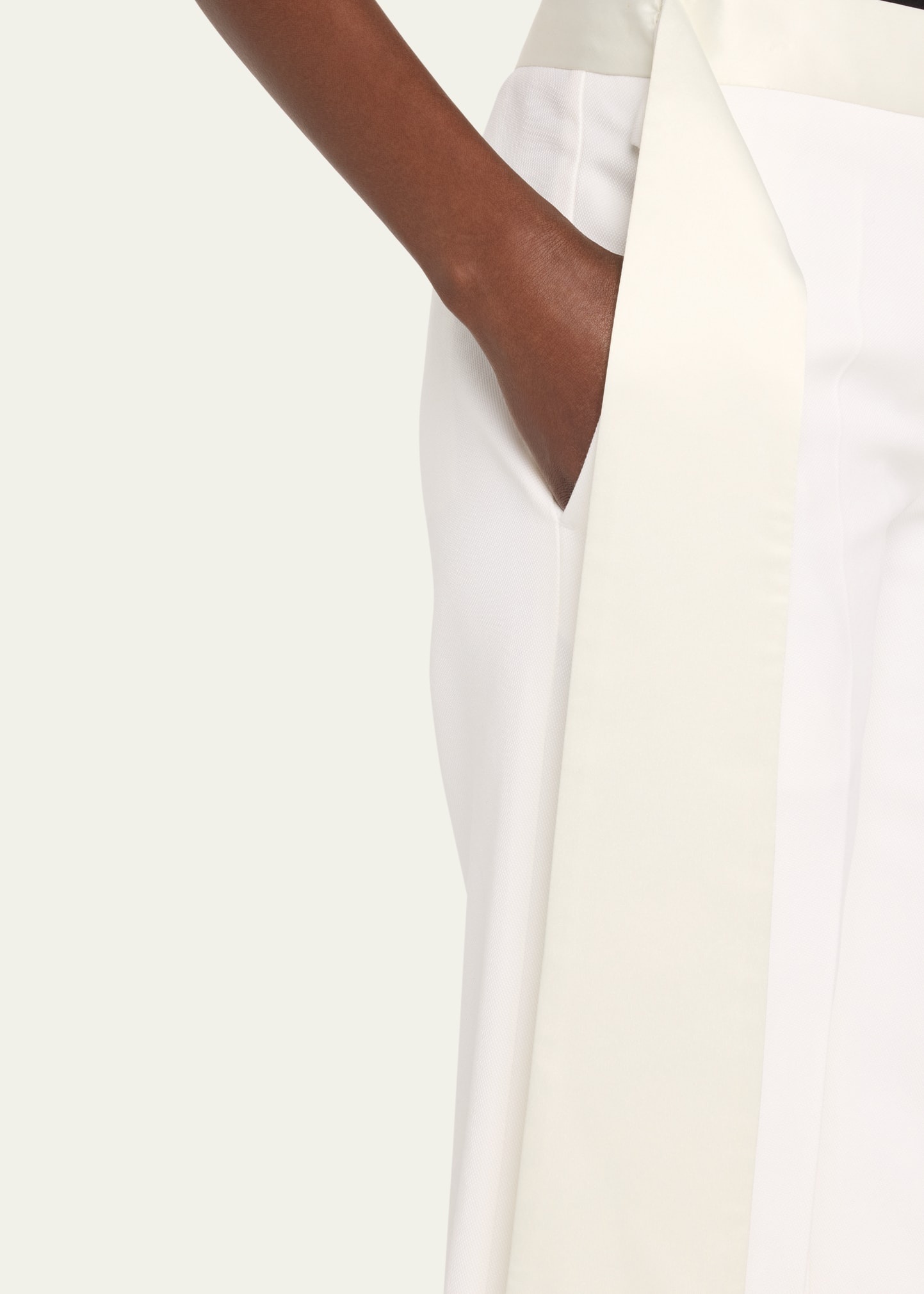 Gigi Wool-Blend Satin-Trim Trousers - 5