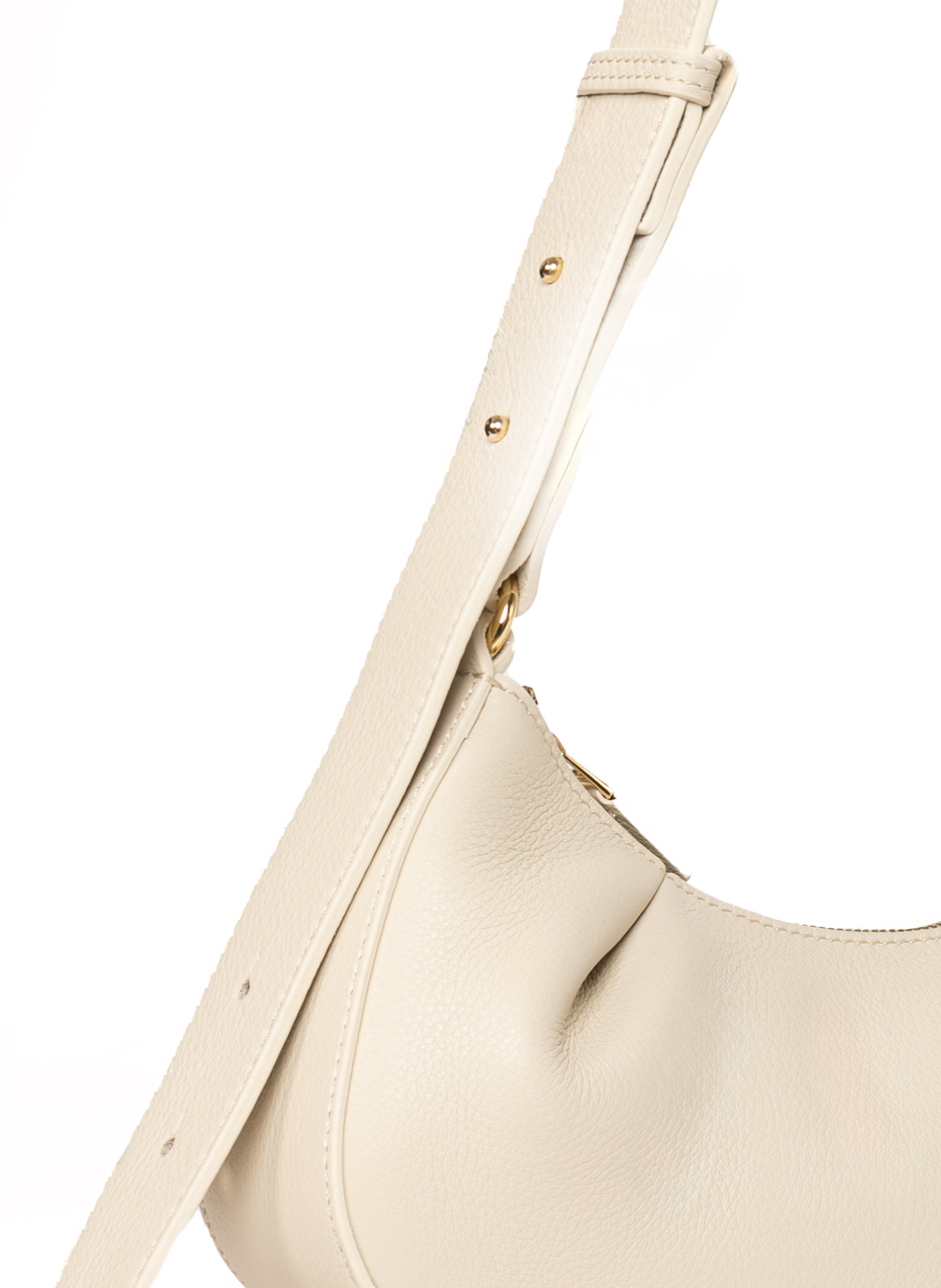 Dimple Moon Small Pebbled Leather Sesame - 4