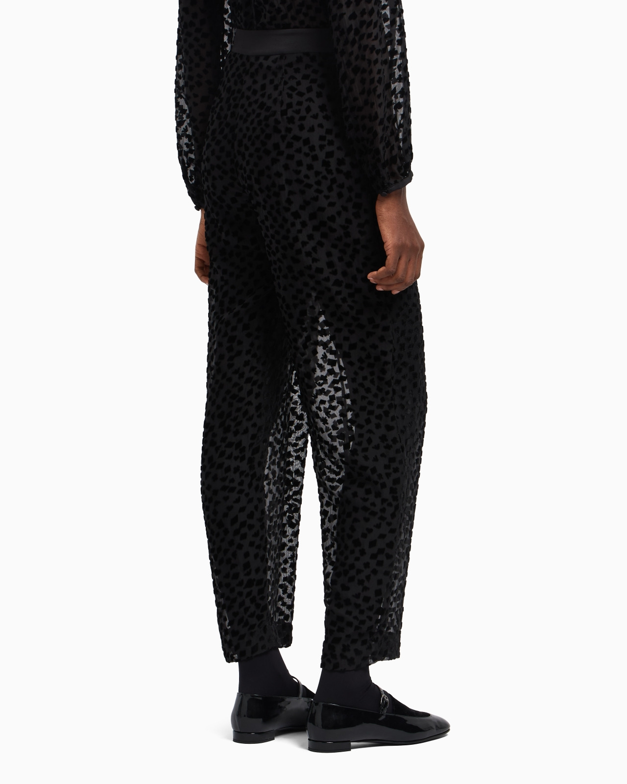 ASV JEU DE CARTES DEVORÉ TULLE TROUSERS WITH PLEATS - 3