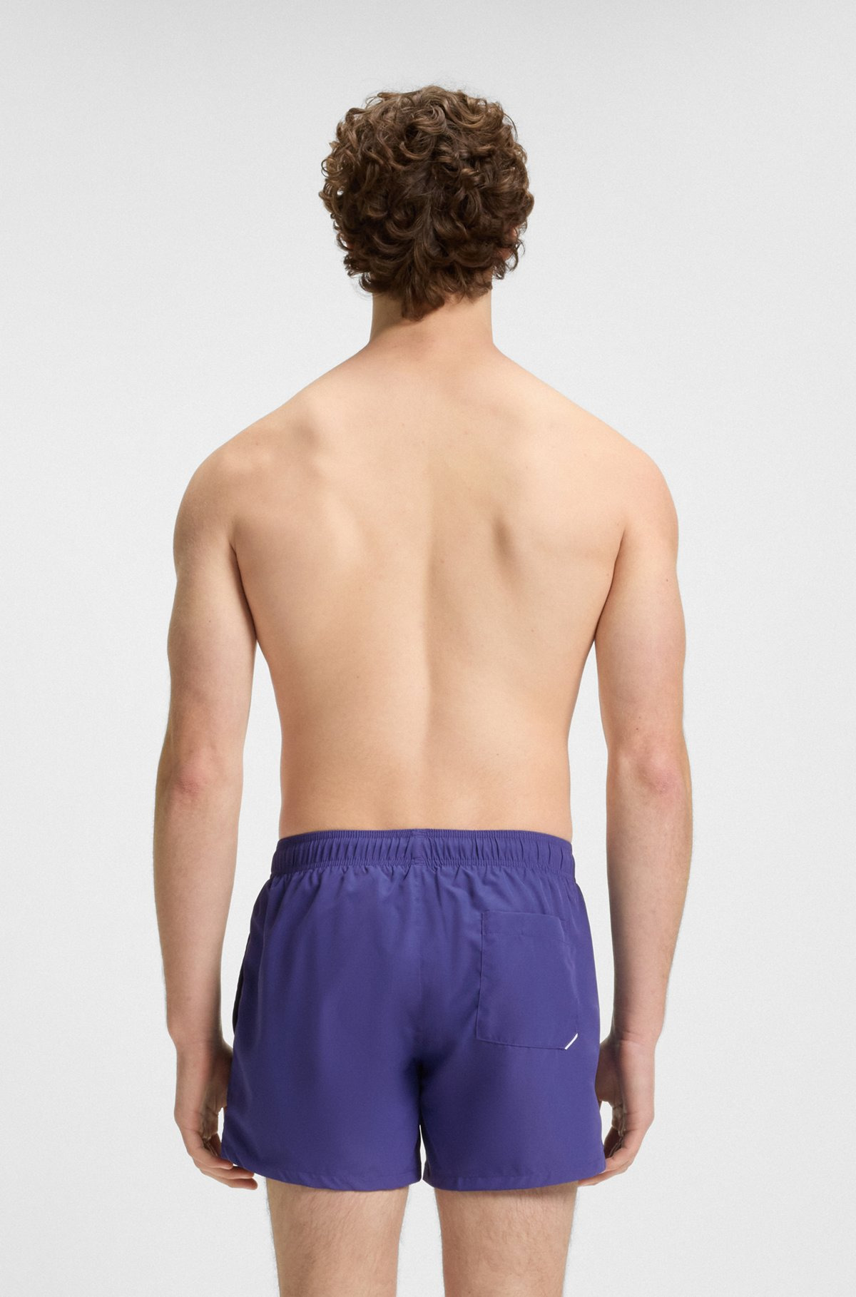 QUICK-DRY SWIM SHORTS WITH VERTICAL LOGO PRINT - 4