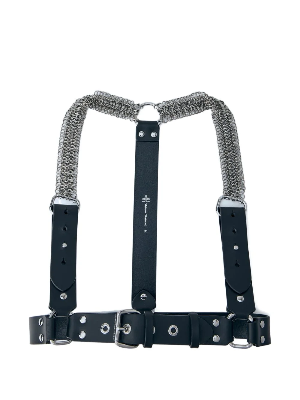 logo-detail leather braces - 1