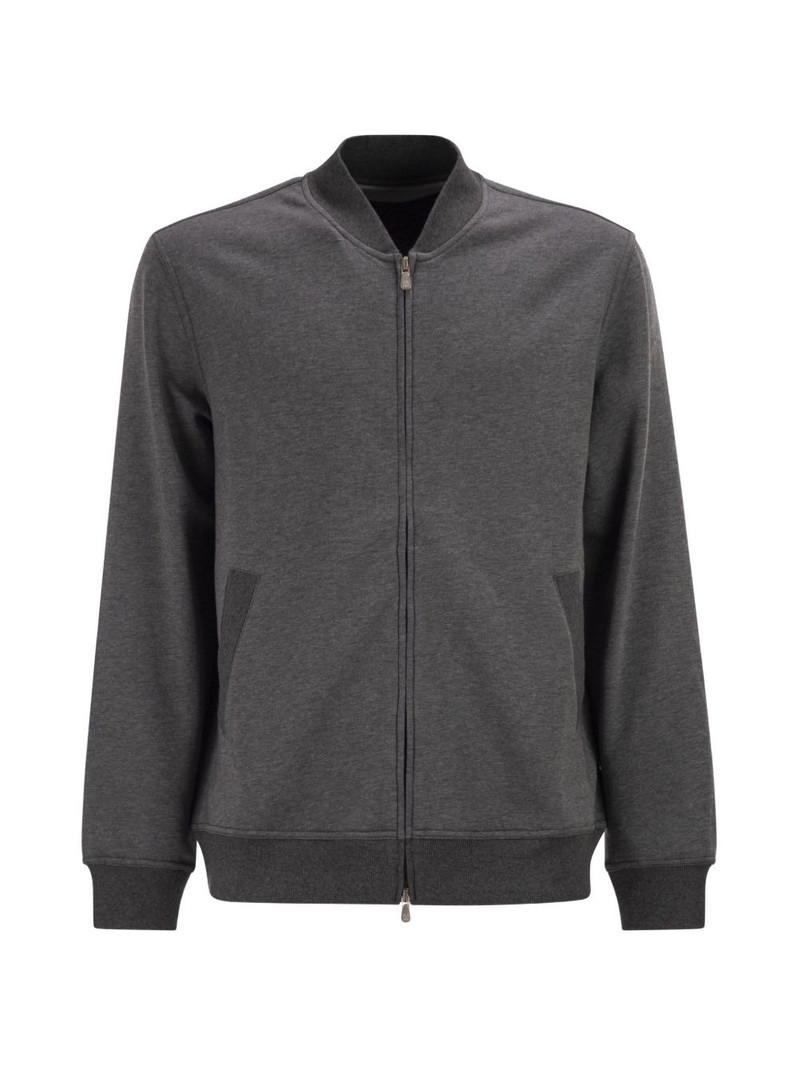 zip ribbed-knit sweatshirt 1