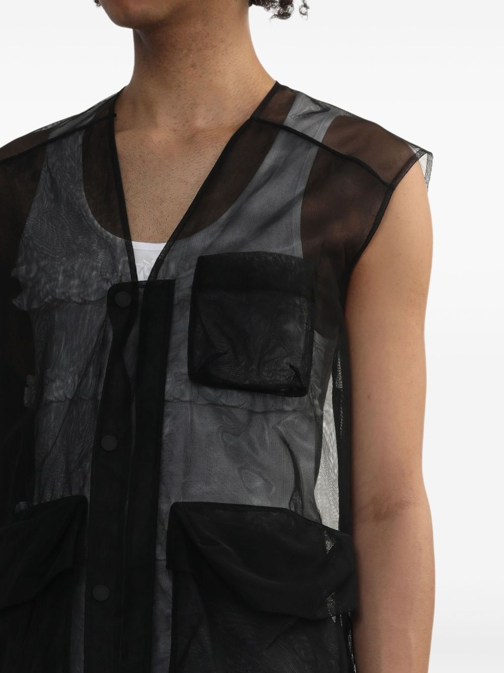 semi-sheer waistcoat - 5