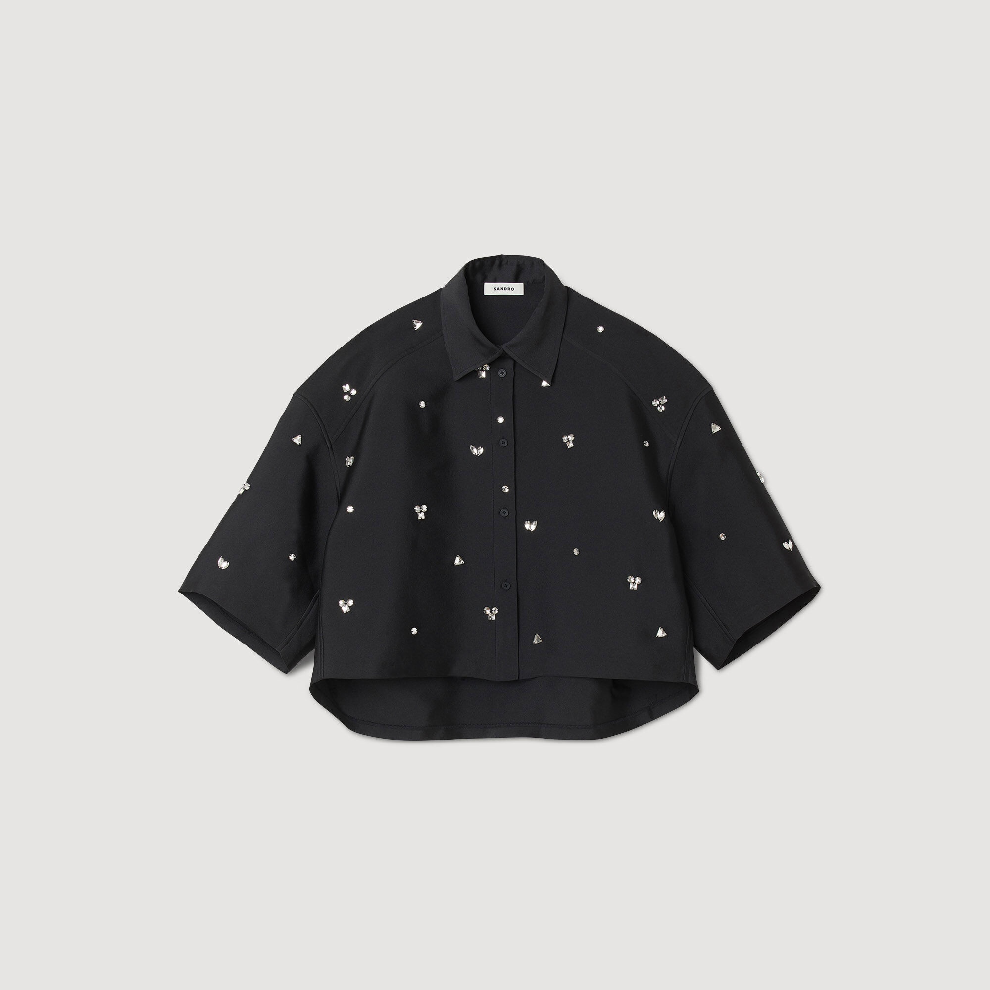 SHIRT EMBELLISHED WITH RHINESTONES - 1