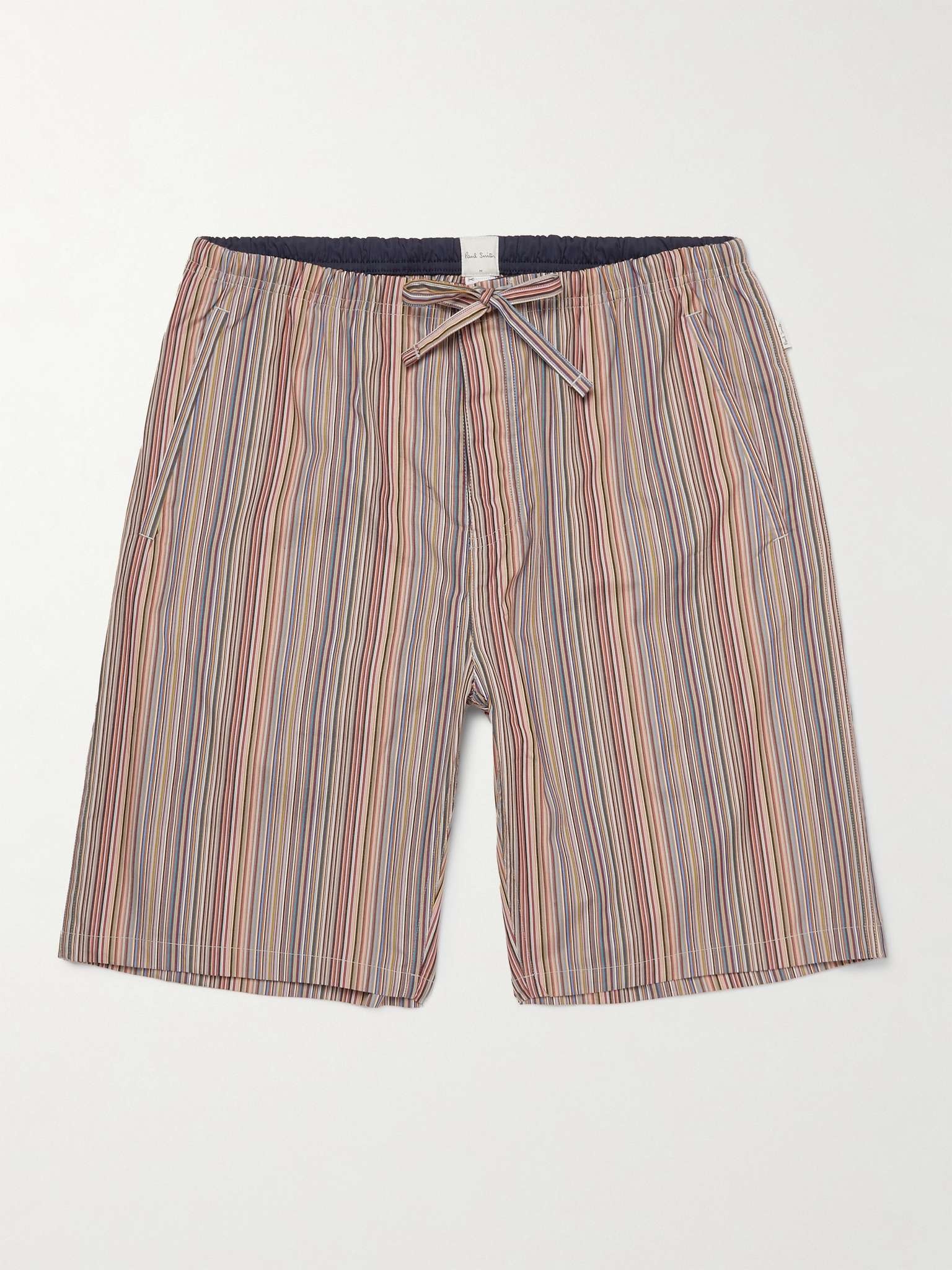 Striped Cotton Drawstring Pyjama Shorts - 1