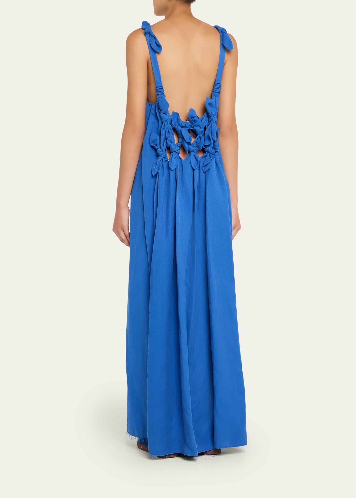 Aras Sleeveless Knotted Backless Maxi Dress - 3
