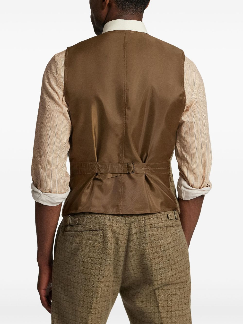 checked wool waistcoat - 3