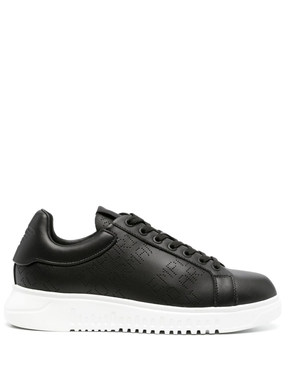 Icon logo-perforated leather sneakers - 1