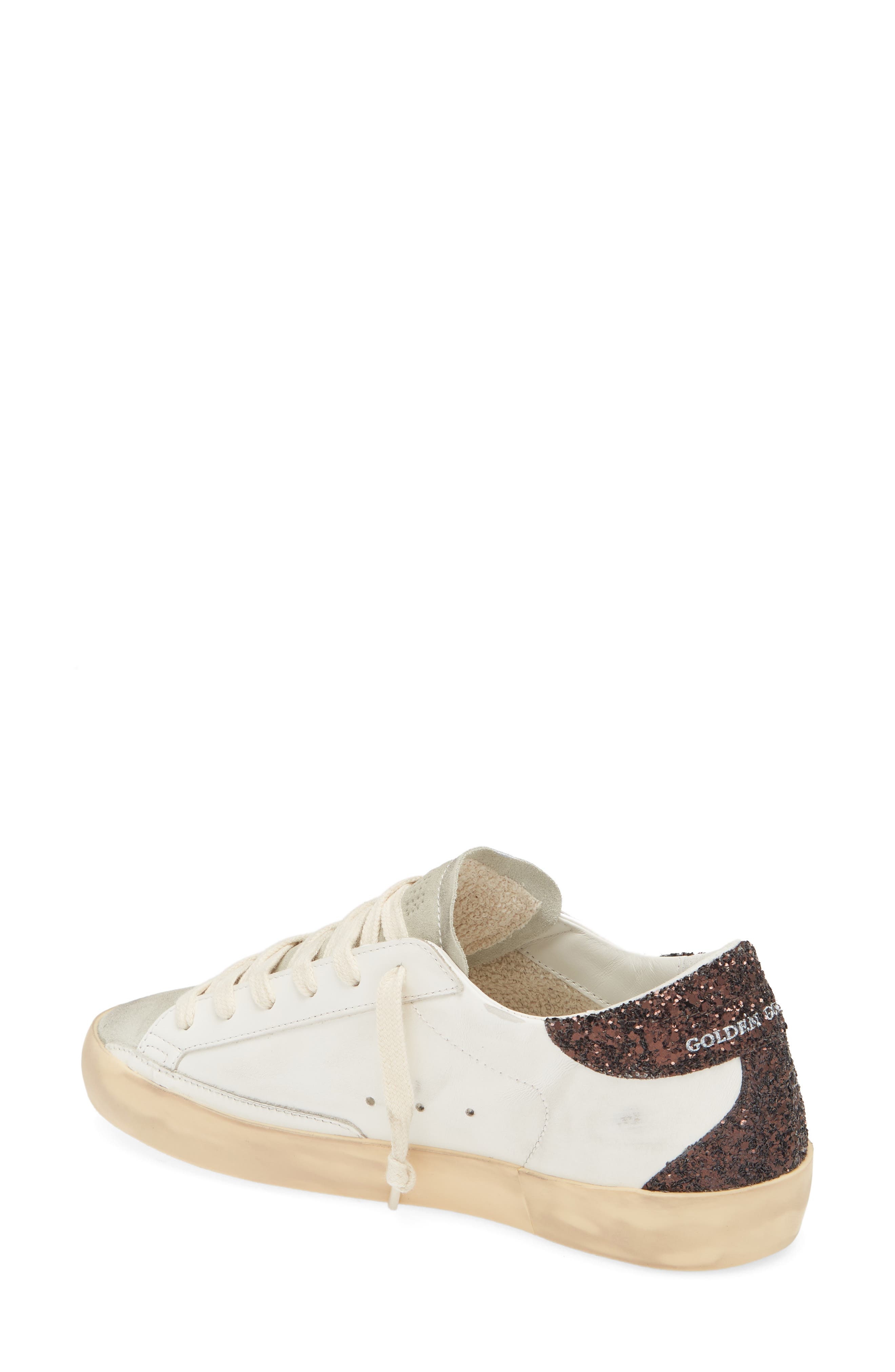 Golden Goose Super-Star Glitter Detail Low Top Sneaker in White/Ice/Silver/Brown at Nordstrom - 2