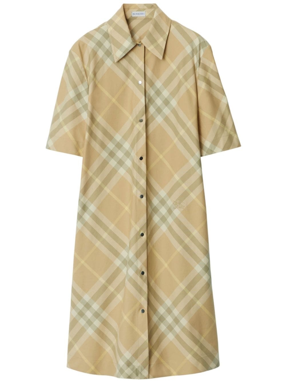 Vintage-check cotton shirt dress - 1