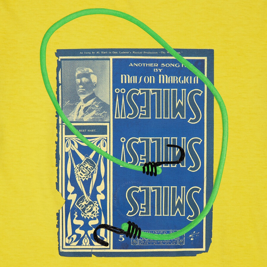 Maison Margiela Yellow Circus Smile Collage Print Cotton T-Shirt - 7