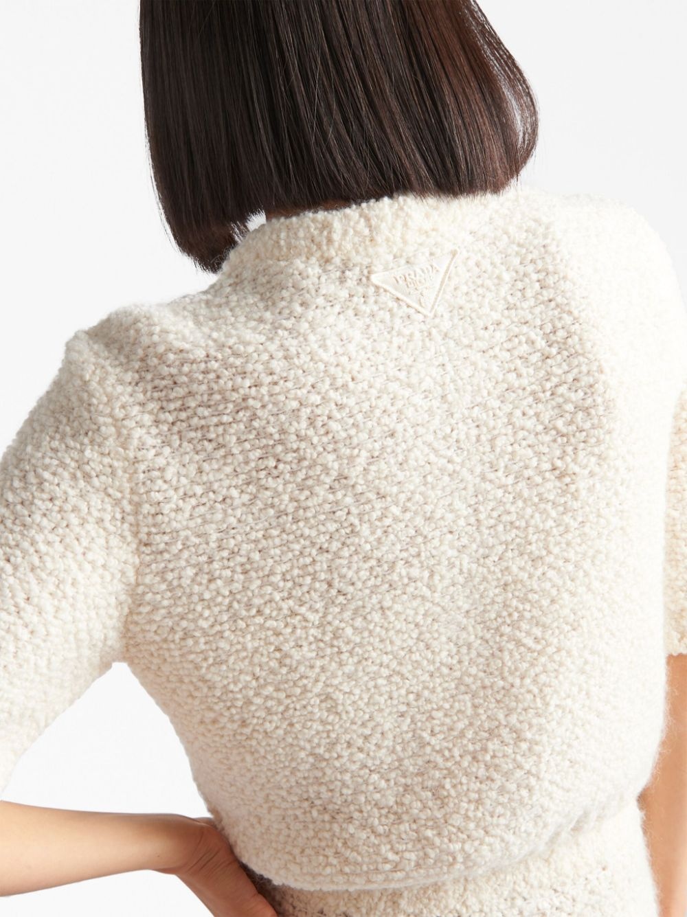 cropped bouclé mohair cardigan - 5