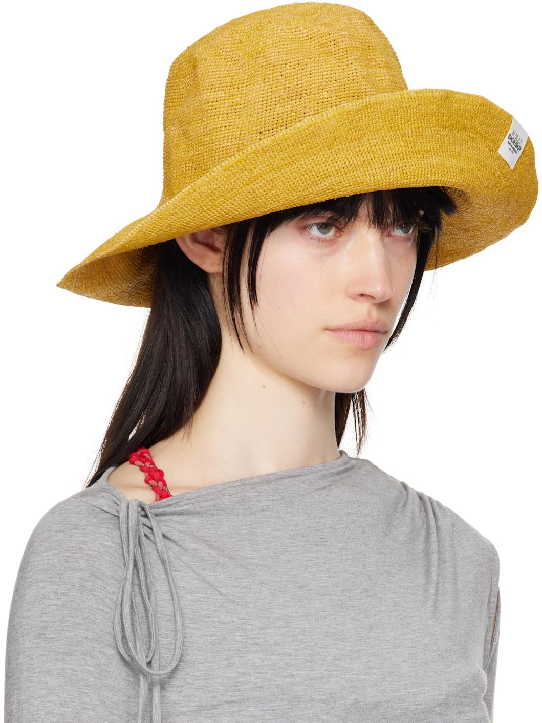 Yellow Straw Bucket Hat - 2