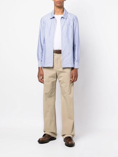 Mackintosh melangé-effect zip-up shirt outlook